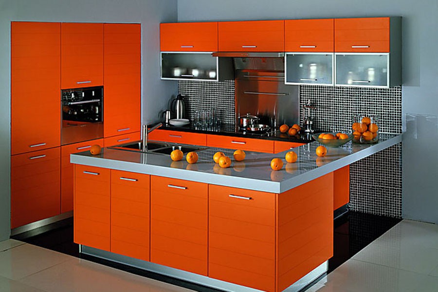 Оранжевые кухни на заказ