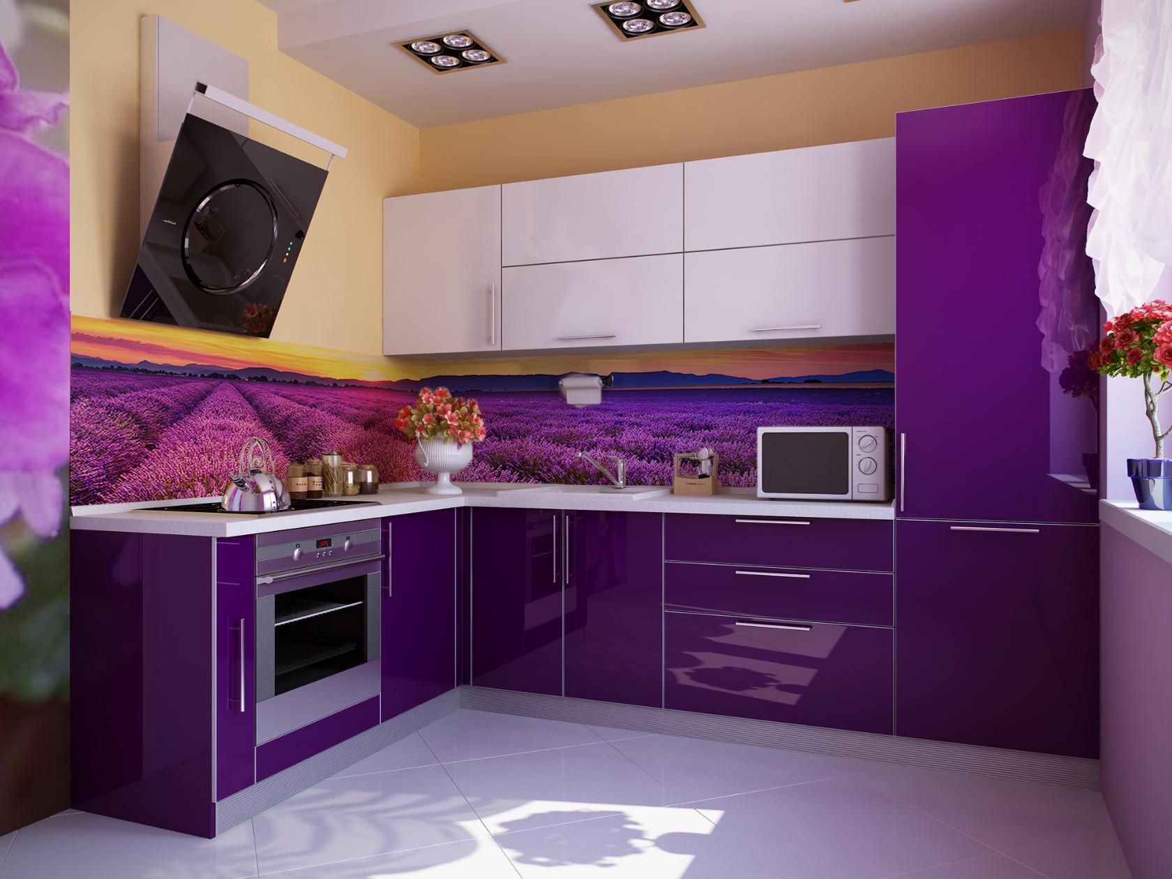 Фиолетовые кухни на заказ